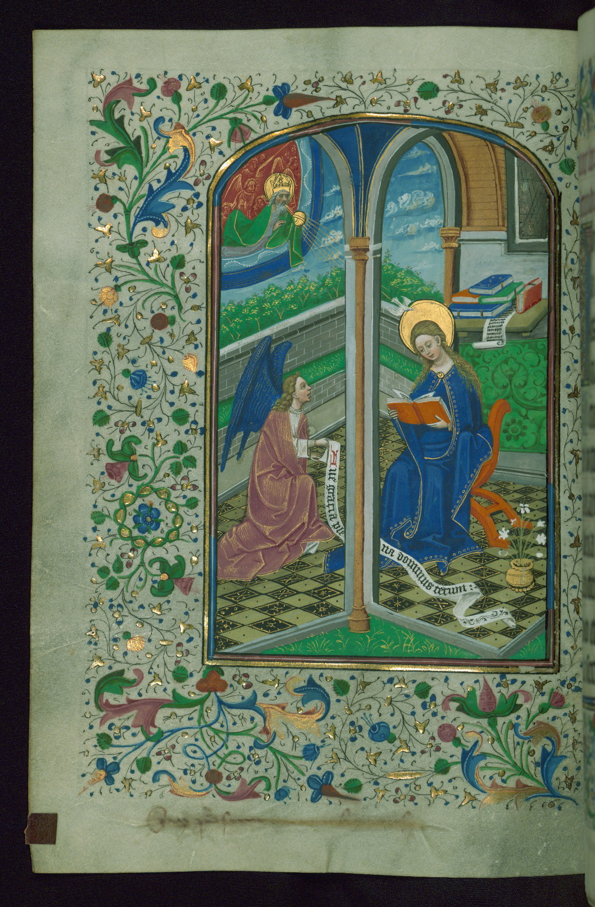 Annunciation, Walters Book of Hours, MS. W197. for.62v.